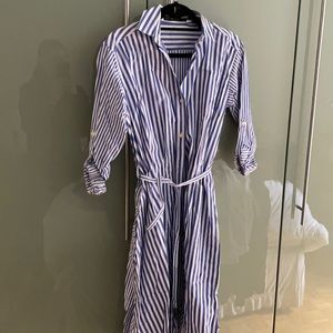 Zara pinstripe shirt dress with belt. Size XS